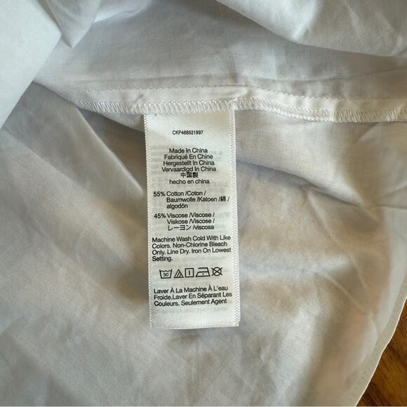 NWT Madewell Puff-Sleeve Babydoll Top Eyelet White Size 14 - Picture 8 of 9